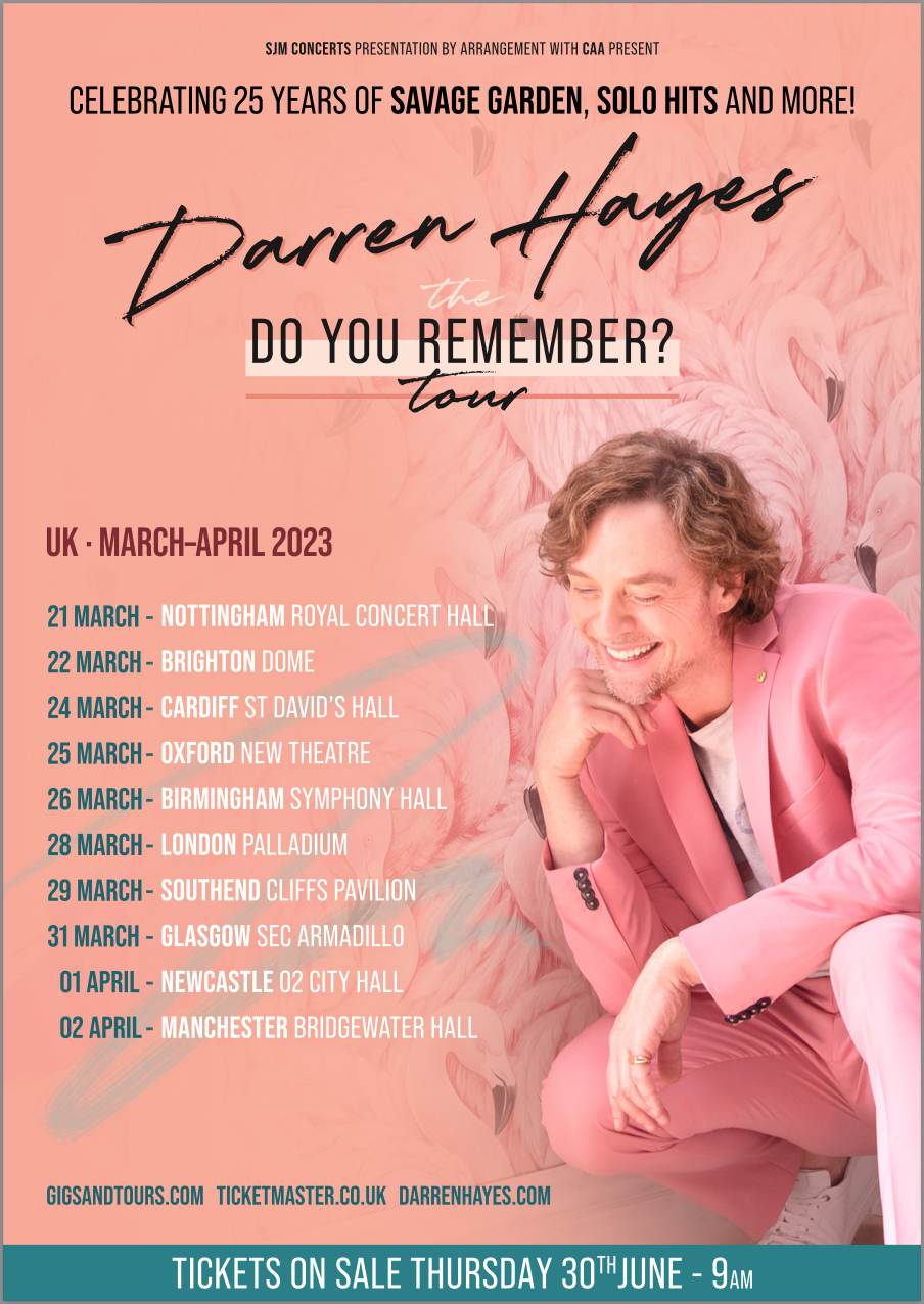 darren hayes uk tour support act